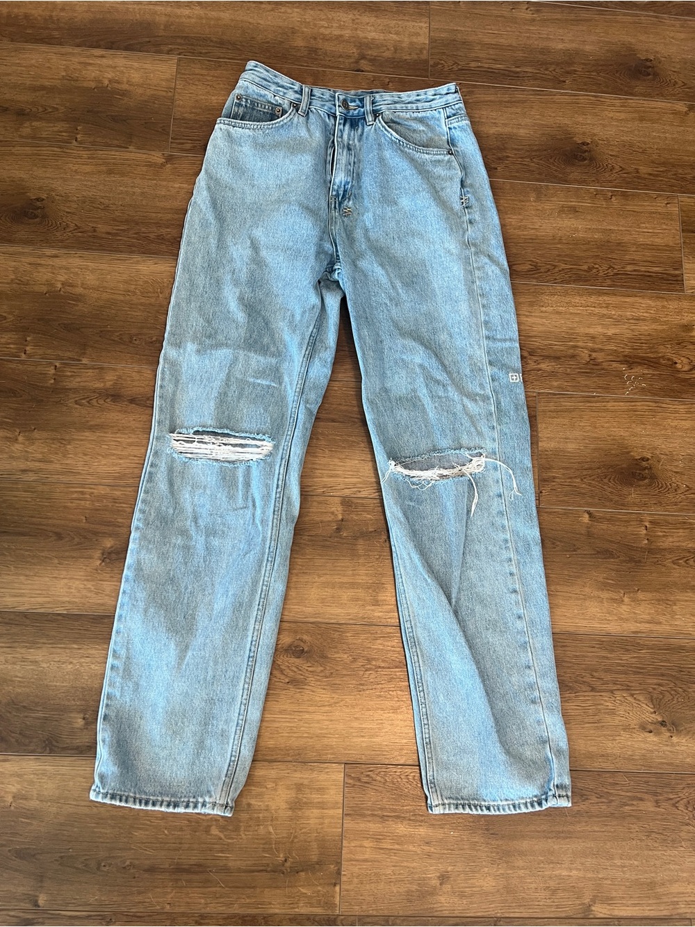 Ksubi Light Wash Distressed Straight Jeans